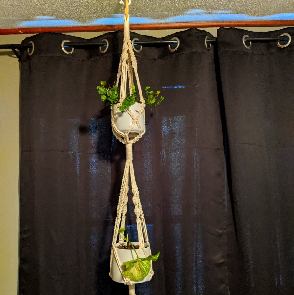Handmade Double Macrame Plant Hanger